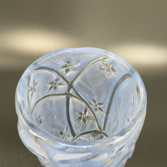 Consolidated Glass Co Line 700 Martele Frosted Blue Goblet Manganese 365nm Set 2 - Picture 10 of 16